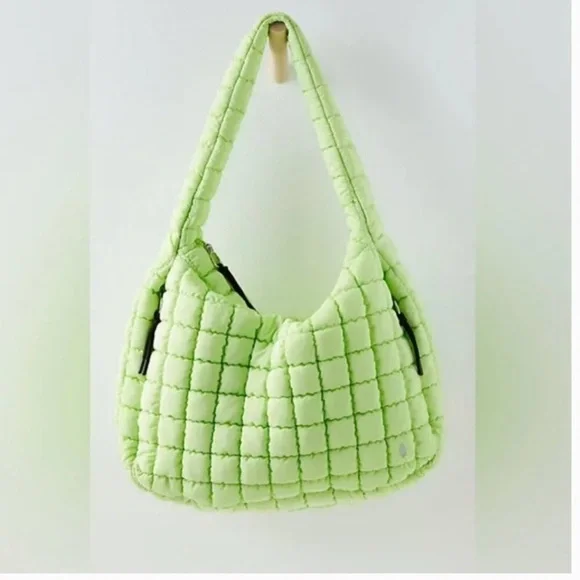 Free People Quilted Carryall Pale Neon - Lime Green - Limited Edition - Picture 8 of 10